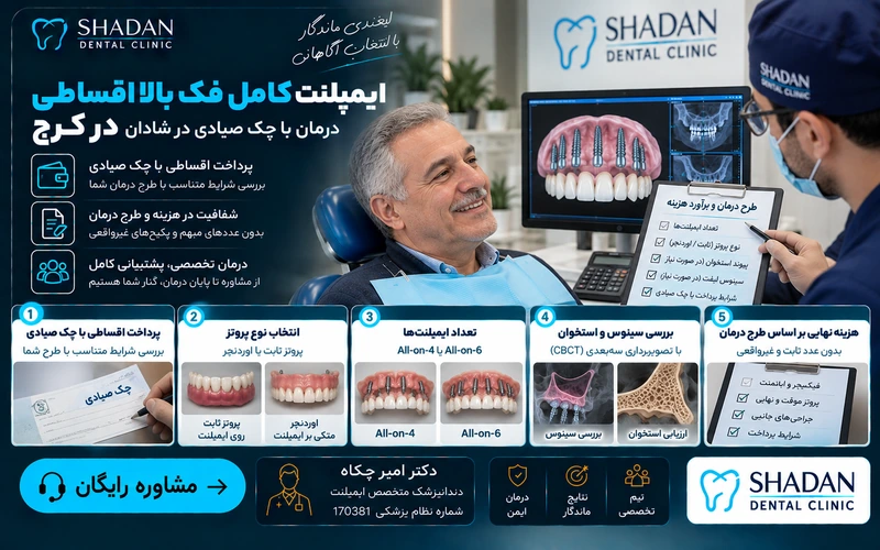 ایمپلنت کامل فک بالا اقساطی در کرج