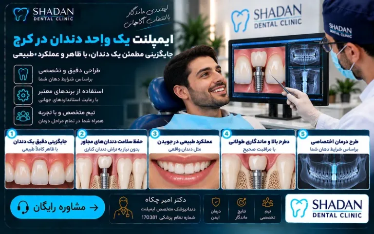 ایمپلنت یک واحد دندان در کرج 1